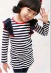 GIRL SHIRT BLACK STRIPPED ( TOP ONLY ) ( 13)