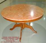 ROUND DINING TABLE WITH TOP MARBLE