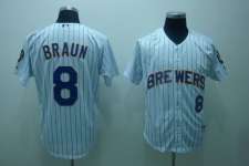 Brewers #8 Ryan Braun grey/blue/white/grey