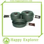 A-AH-0069 3-4 person Hard Anodized Alumnium Camping Cookware