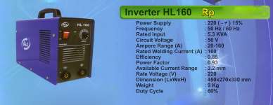Mesin las inverter H&amp; L type HL-160