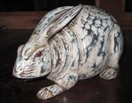 rabbit wooden statue