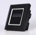 3-gang crystal glass panel touch switch and wall switch