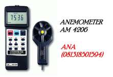 Anemometer/ anemometer/ ANEMOMETER,  air flow + air velocity LUTRON AM 4206.ANA: 021-96835260 HP: 081318501594 email suksesmakmur65@ yahoo.com