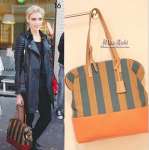 B95270 # canvas striped casual bag