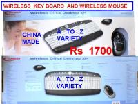 BEST WIRELESS KEY BOARD AND WIRELESS MOUSE -RELAX AND DO UR  IMPORTANT WORKS  ON UR BED WITHOUT TANGELING OF WIRES - BECAUSE IT IS NOT A INFRARED BASED WHICH MAY CUTS & LOSTS THE SIGNAL - Rs 1700 MR. HAMMAD 0300 - 2529922 ,  021 - 4388940