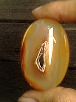 ( Terjual ) Batu Akik Combong Warna Kuning Bening( kode barang: 0385)