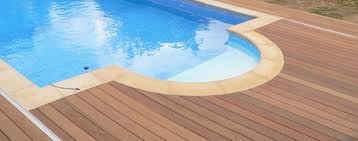 wood deck swimming pool