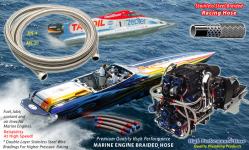 Premium Quality race Car Braided Hose, AN SIZES braided hose, Marine engine performance hose