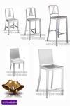 Navy chair, Marine chair, Hudson chair, barstool, dining chair,  metal chair