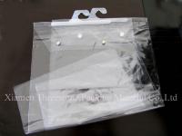 Vinyl bag, PVC bag with hanger and button