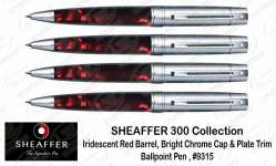 Sheaffer 300 Collection - Iridescent Red Barrel,  Bright Chrome Cap NT # 9315 Ballpoint Pen Gift / Souvenir and Promotion