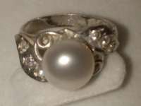 cincin perak plus mutiara air tawar