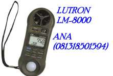 Anemometer Humidity meter,  Ligth Meter,  Type K Thermometer LUTRON LM 8000anemometer/ humidity/ lightmeter/ termometer.ANA: 021-96835260 HP: 081318501594 email suksesmakmur65@ yahoo.com