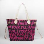 Louis Vuitton 2009 Stephen Sprouse Collection Neverfull MM Graffiti Pink