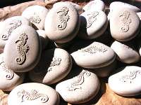 Bali Engraved River Stone