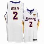 Los Angeles Lakers 2 Derek Fisher Stitched White 2010 Finals Jersey