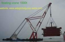 sell floating crane 1000t 1200t 1500t 2000t 3000t 4000t 5000t crane barge