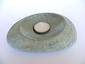 River Stone Tea Light and Candle Holder