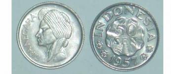 Koin 50 Sen Dipanegara Thn 1957