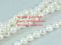 wholesale 6-7mm natural white freshwater rice pearl strand