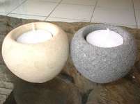 Stone Tea Light and Candle Holder