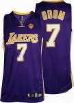 Los Angeles Lakers 7 Lamar Odom Stitched Purple Jersey 2010 Finals Jersey