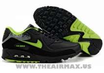 Nike Air Max 90 Men' s Shoes black and brightgreen