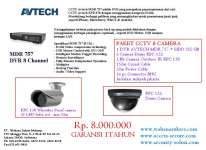 Paket Ekonomis CCTV 8 Camera + DVR 8 Ch