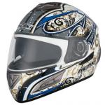 826-2 white blue ECE motorcycle helmet