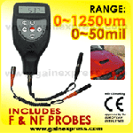 Paint Coating Thickness Meter Gauge with F & NF Probes