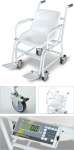 Mobile,  calibrated chair scale with four wheels