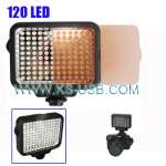 120 LED Video Light with Two Color Temperature Transparent Films ( Tawny / White) ,  EU Plug Battery Charger $ 41.98