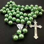 Rosario Mutiara Sintetis Hijau Cerah ( Light Green Synthetic Pearl Rosary)