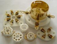 Tube socket,  gold pin sockets