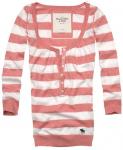 Abercrombie AF Regina Buttons Sweater- Grey/Pink/Navy