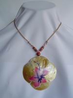 Shell Pendant with Floral motif