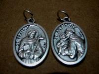 Medali impor Itali : St.Antonius & St. Fransiscus ( 2 cm)