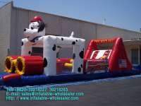 dotted dog inflatable obstacles