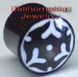 horn,  bone,  stone and wood plugs organic piercing jewelry part,  white tribal borneo inlay