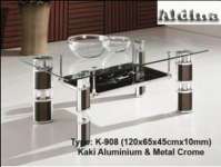 Meja Tamu kaki aluminium dan Chrome K-908