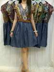 Dress Batik Mixed Jeans & Obi Rotan