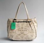 Prada 138501 Cream Calf Leather Tote Bag