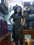 dress kerah U bahan katun