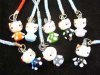 Lampwork glass mobile chain,  murano glass cellphone straps,  glass phone/ bag/ key chain traps