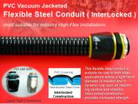 Vacuum PVC jacketed steel flexible conduit for high flex industry wiring installation