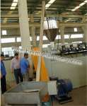 Extruding water ring die face cutting granulating line