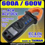 Professional Clamp Meter Tester 600A 600V AC Volt Ohm