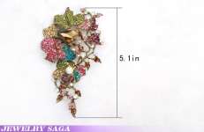 Mix Color Spring Flower Cluster Crystal Brooch
