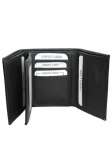 sell Mens Black Genuine Leather Tri-fold Wallet 8545